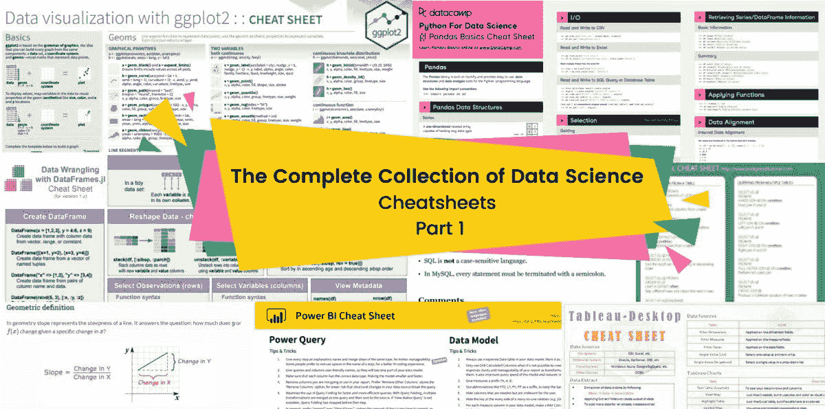 数据科学备忘单的完整集合 - 第一部分
