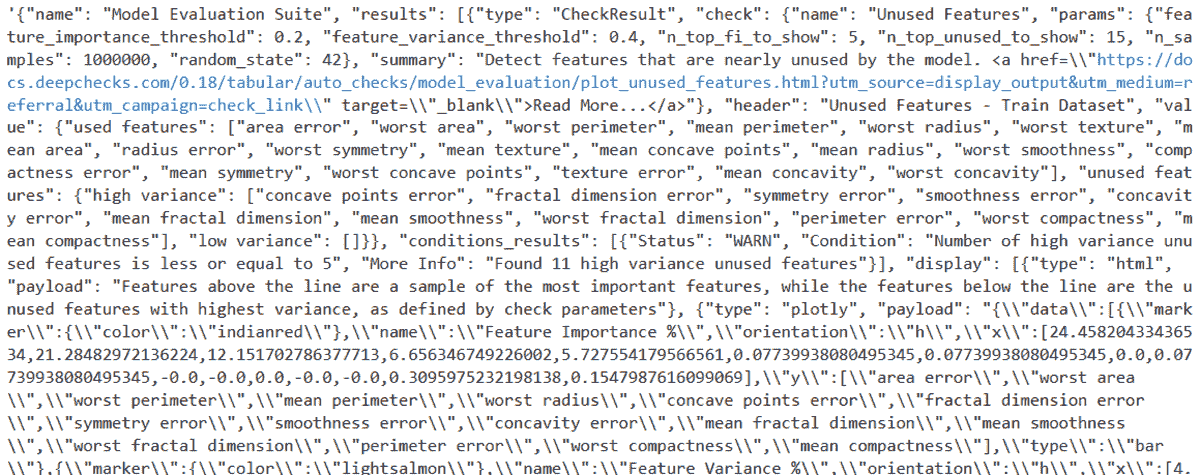 模型评估报告 JSON 输出