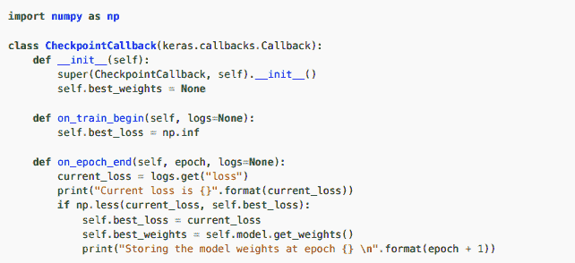 定义 CheckpointCallback