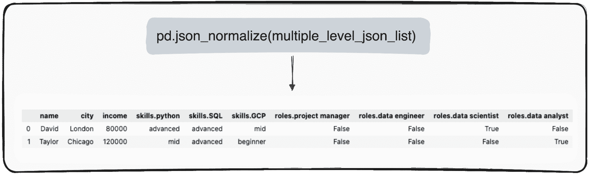 将 JSON 转换为 Pandas DataFrames: 正确解析它们