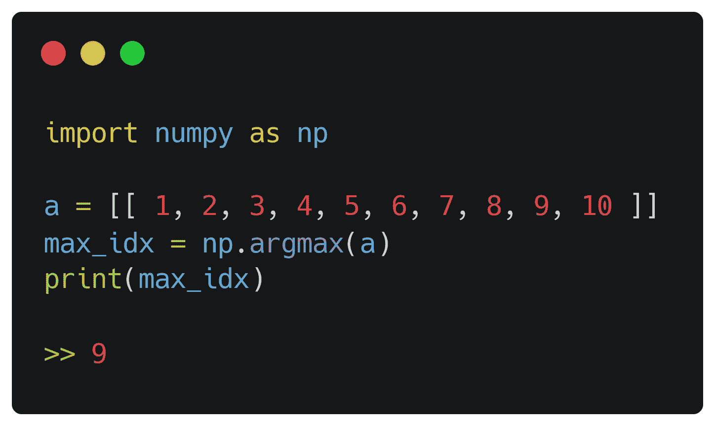 使用 Numpy 的 argmax()