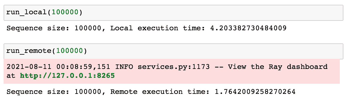 first distributed run_local run_remote